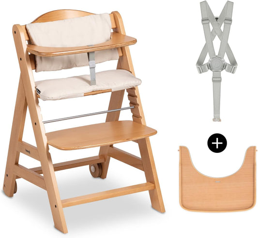 Chaise Haute Bébé Évolutive - Bois Certifié FSC - Sécurité et Confort