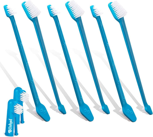 Brosse à Dents pour Chien - Ensemble 8 Pièces - Double Face et Doigt