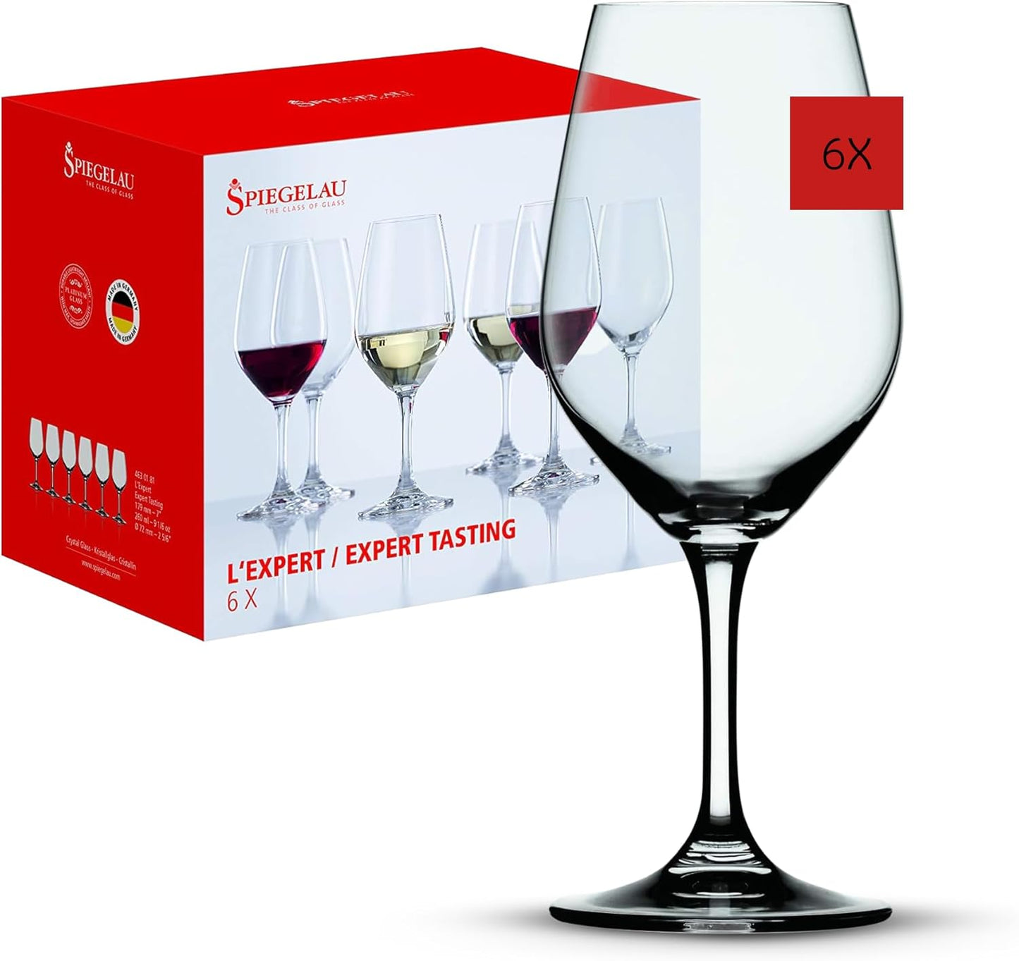 Verres à Dégustation - Cristal 260ml - Lot de 6 Spiegelau