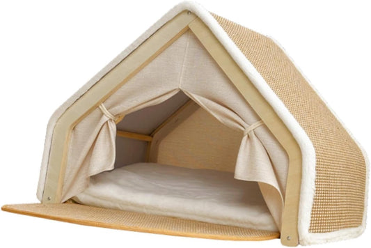 Lit pour Chats - Planche de Sisal - Structure de Tente Robuste