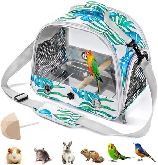 Sac à Dos de Transport pour Oiseaux - Maille Transparente - Plateau en Acier Inoxydable