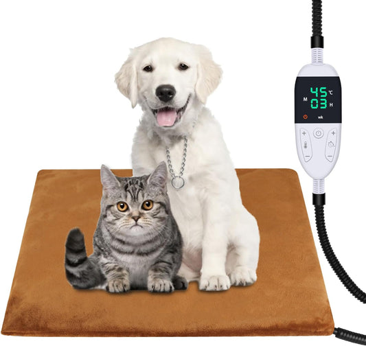 Tapis Chauffant pour Animaux - Température Réglable - Minuterie Intégrée