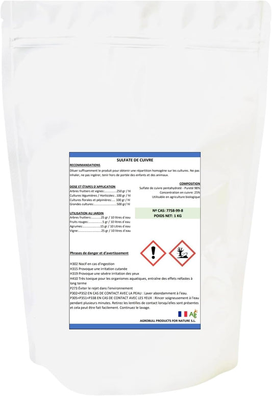 Engrais pour Pelouses - Sulfate de Cuivre 99% - 5KG