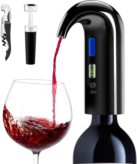 Décanteur à Vin Électrique - Aérateur Instantané - Rechargeable Type C