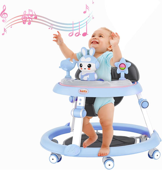 Trotteur Bébé Pliable - Hauteur Réglable - Roues Silencieuses
