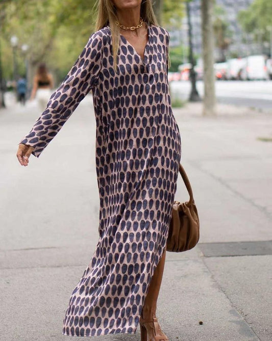 SOIRA - ROBE MAXI A IMPRIME OVALE