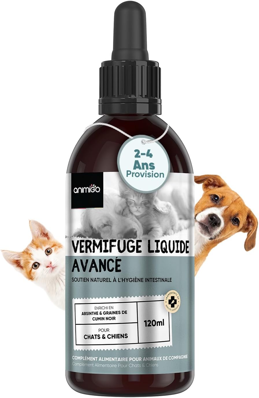 Vermifuge Liquide pour Chats et Chiens - 100% Naturel - Pipette Facile