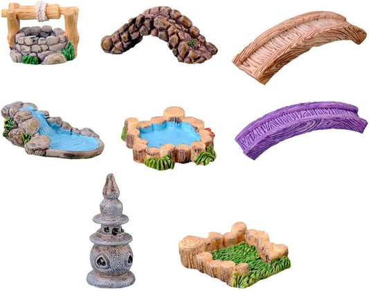 Mini Ornement de Jardin - Pont en Résine - Décoration Extérieure