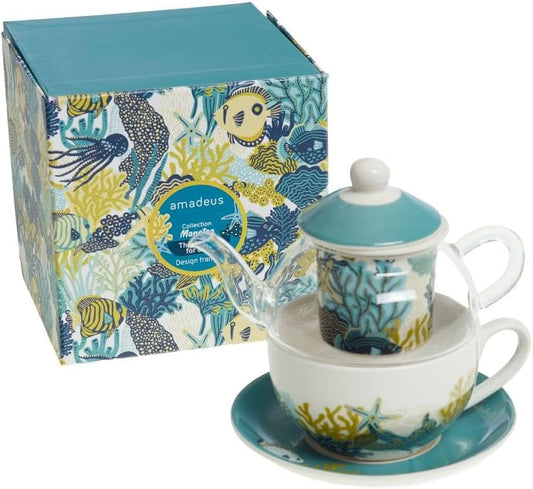 Théière Égoïste en Verre et Porcelaine - Manatea - Amadeus