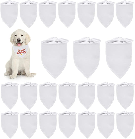 Bandanas pour Chiens - Lot de 24 - Polyester Blanc Vierge