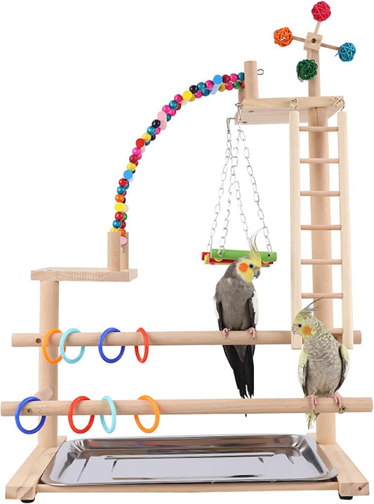 Aire de Jeux pour Oiseaux - Bois Massif - 46x31x70cm