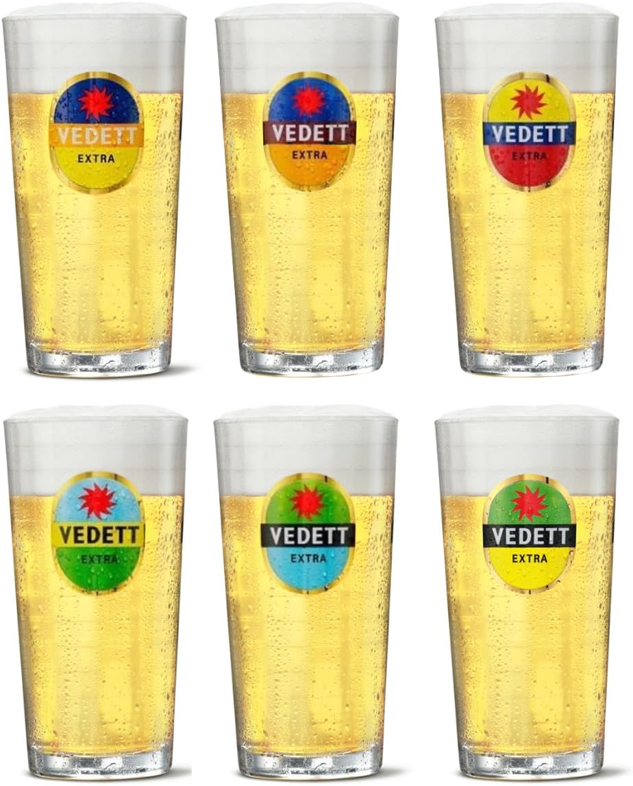 Verres à Bière - Officiels Vedett - Lot de 6, 330 ml