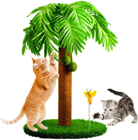 Griffoir pour Chat - 78cm avec Balles Oscillantes - Design Palmier