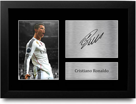 Photo Encadrée - Cristiano Ronaldo - Cadeau pour Fans de Football