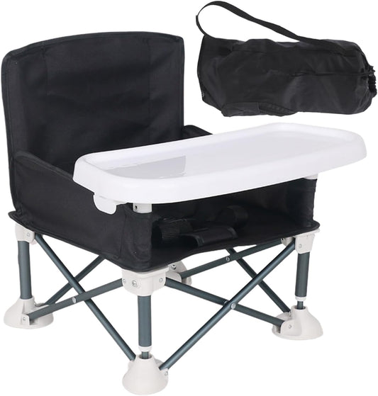 Chaise Haute Bébé Portable - Pliable avec Plateau Amovible - Sac de Voyage Inclus