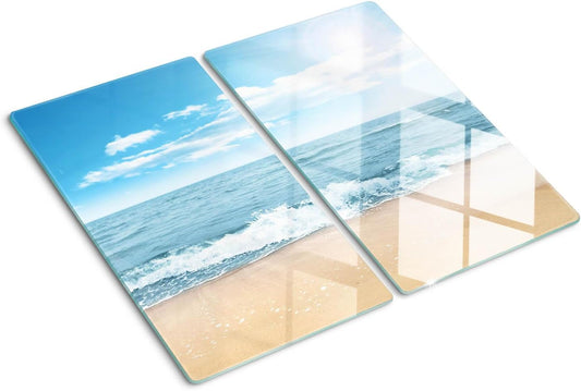 Planche à Découper en Verre - Résistante à la Chaleur - Pieds Antidérapants