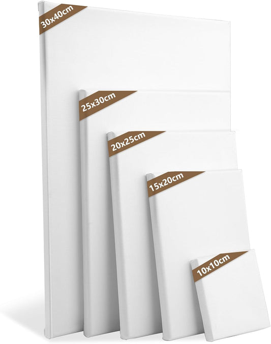 Atliberswo - Lot de 5 Toiles à Peindre - 100% Coton - Différentes Tailles