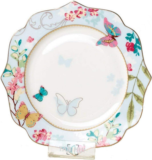 Assiette à Dessert en Porcelaine - Motif Papillon - 19 cm