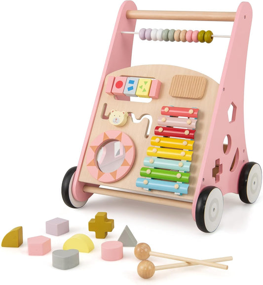 Chariot de Marche en Bois - 7 en 1 Multifonction - Pour Bébé 1 An+