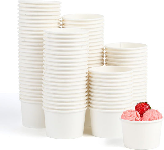 Gobelets Jetables en Papier - Lot de 100 - 130 ml pour Boissons Chaudes et Froides
