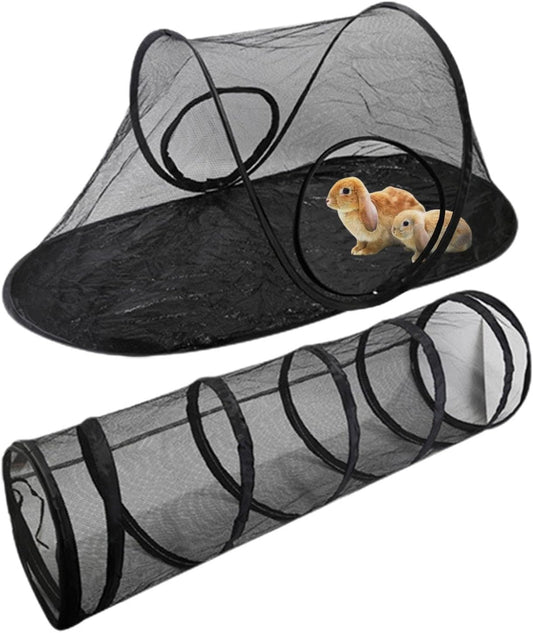 Tunnel pour Chat - Extérieur Pliable - Tente d'Enceinte Fermée
