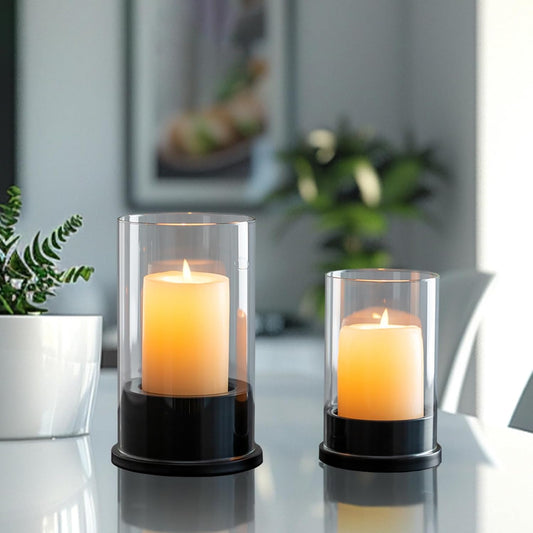 Bougeoir en Verre - Couvercle Amovible - Design Polyvalent