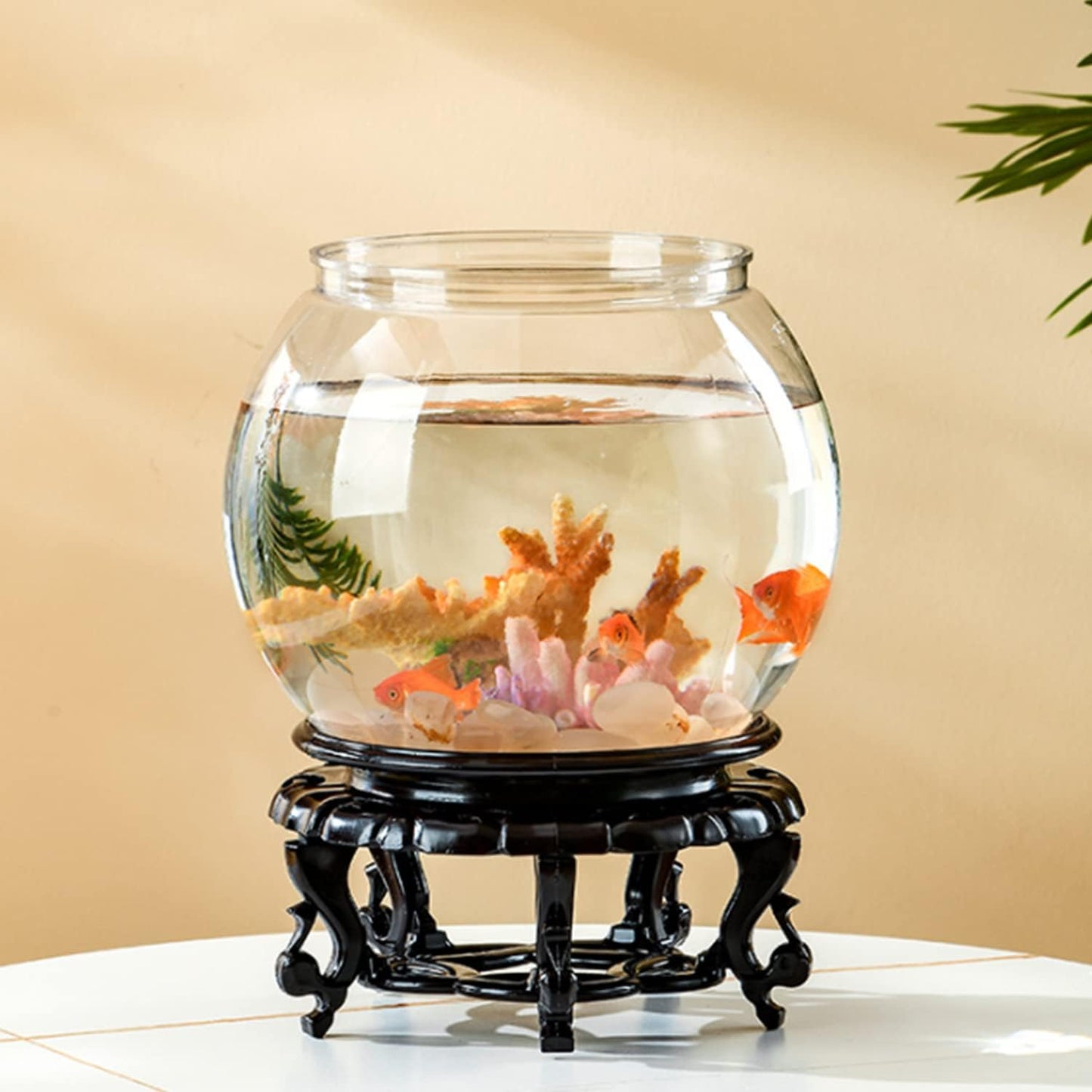 Aquarium Rond en Plastique - Design Transparent - Entretien Facile
