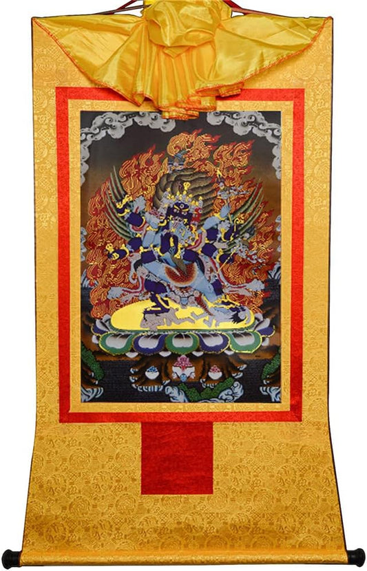 Thangka Tibétain - Dorje Phurba - Cadre Monté à la Main