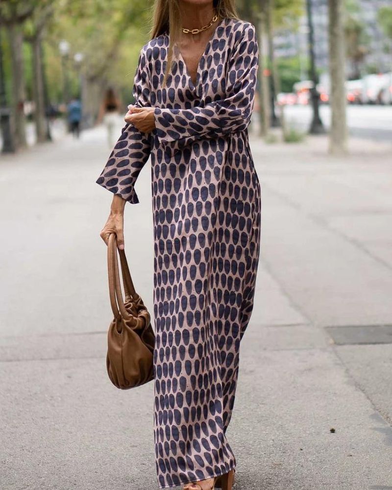SOIRA - ROBE MAXI A IMPRIME OVALE