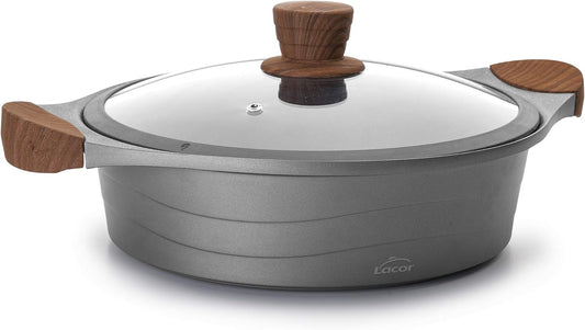 Casserole Basse en Aluminium - Revêtement Écologique - Compatible Induction