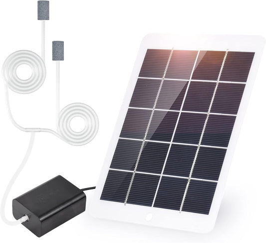 Pompe à Air Solaire - Énergie Solaire 3W - 2 Pierres à Bulles d'Air