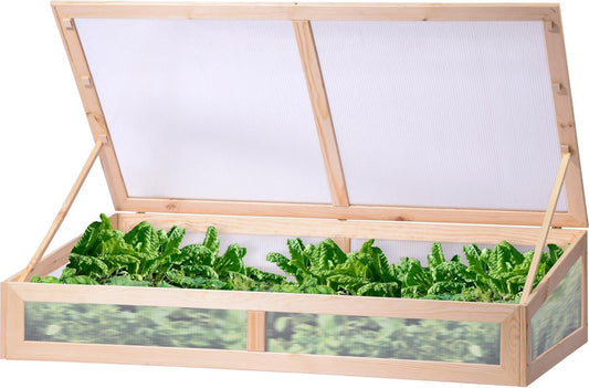 Boîte de Culture en Bois - Couvercle Polycarbonate - 128x67x31,5 cm