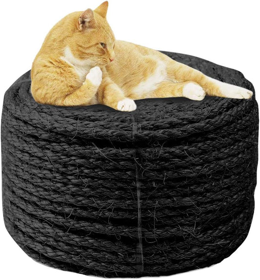 Corde Sisal 6mm - Résistante aux Rayures - 30m Noir