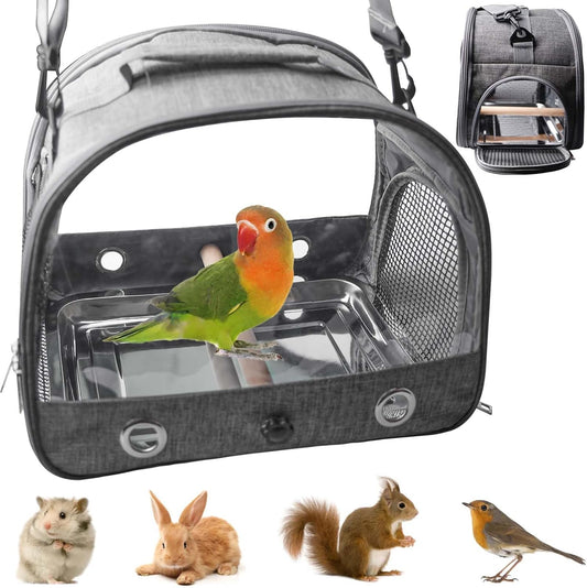Sac de Transport pour Oiseaux - Fenêtre Transparente - Perchoir en Bois