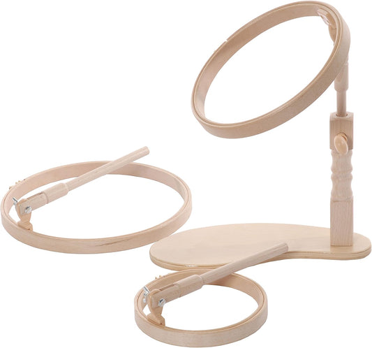 Cercles à Broder en Bois - Lot de 3 Tailles - Bois Poli Haute Qualité