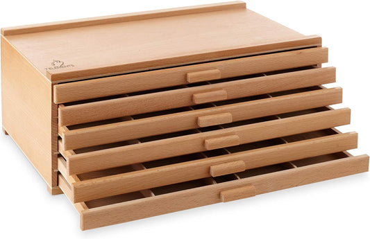 Boîte de Rangement en Bois - 6 Tiroirs Amovibles - Organisation Artistique