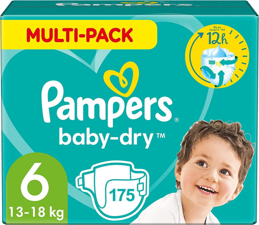 Couches Bébé - Pampers Baby-Dry Taille 6 - 175 Pièces