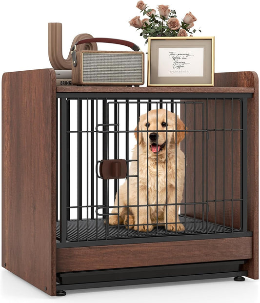 Cage pour Chien 2 en 1 - Plateau Amovible - Porte Verrouillable