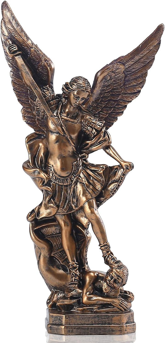 Statue de Saint Michel - Résine Bronze - Victoire sur Satan