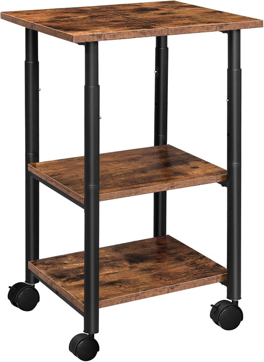 Support d'Imprimante - Chariot Mobile 3 Niveaux - Style Industriel
