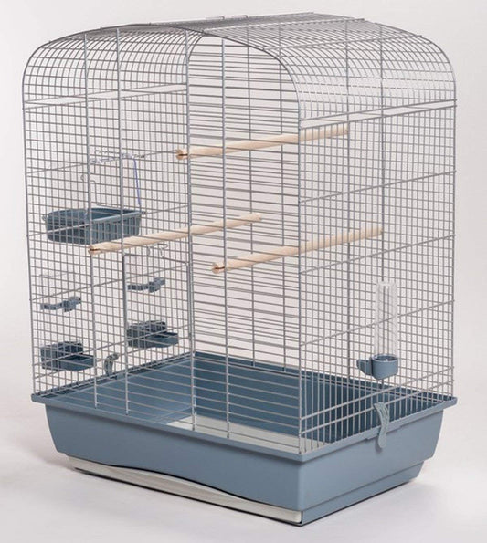 Cage à Oiseaux Chromée - Espacement 16 mm - Avec Accessoires