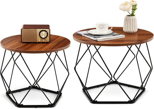 Tables Basses Rondes - Bois & Métal - Style Moderne & Vintage
