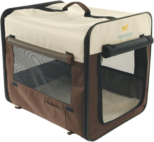 Transporteur pour Chien - Plastique Robuste - Cadre Métallique Pliable