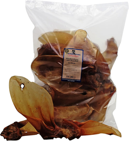 Friandises pour Chien - Soin Dentaire Naturel - Oreilles de Bœuf Séchées