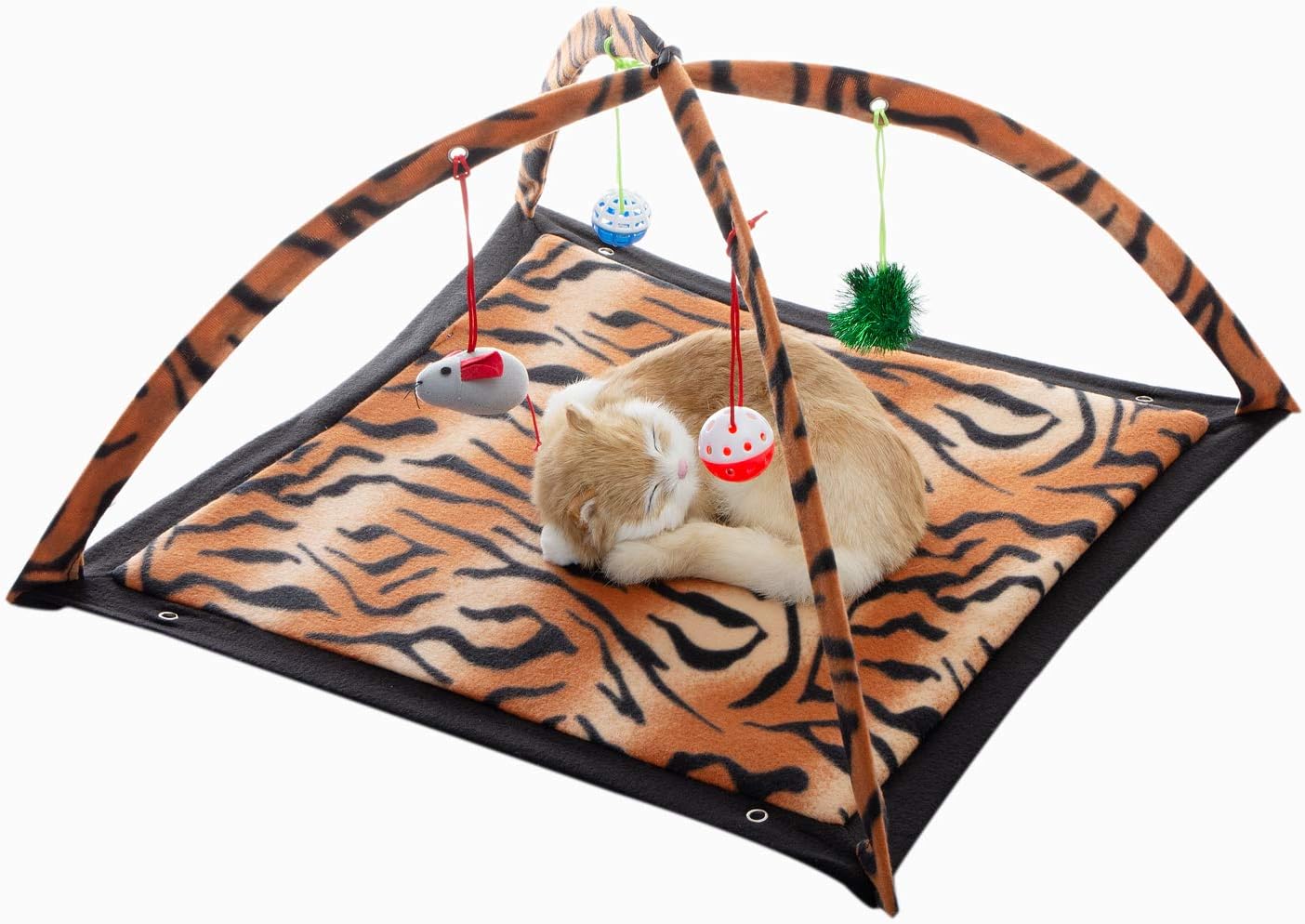 Tapis de Jeu pour Chat - Pliable et Antidérapant - Jouets Suspendus