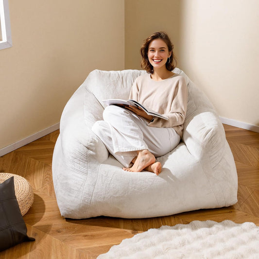 Pouf Poire Moderne - Velours Ultra-Doux - Accoudoirs Confortables