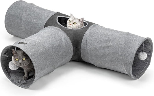 Tunnel pour Chat - 3 Voies - Pliable et Extensible