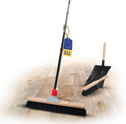 Balai Industriel - Poils en Crin de Cheval - Manche Robuste 60 cm