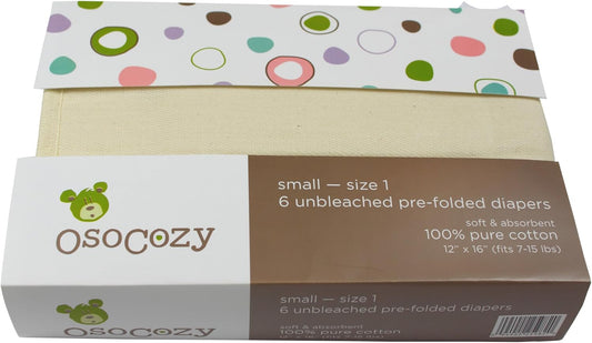Couches Lavables Pré-pliées - Taille 1 - Pack de 6 - OsoCozy