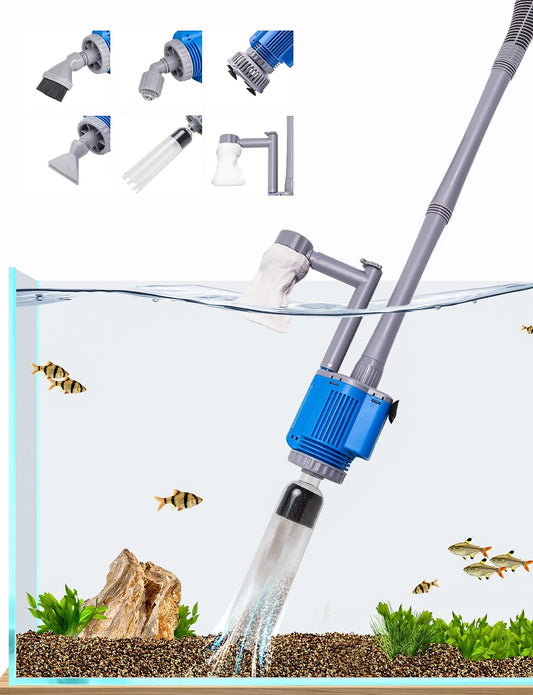Nettoyeur Électrique pour Aquarium - 6 en 1 Multifonction - Débit Réglable